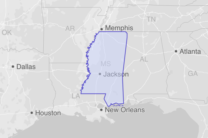 Mississippi Counties – KML Boundary File Download (Free)