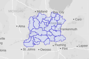 Saginaw County, MI ZIP Codes