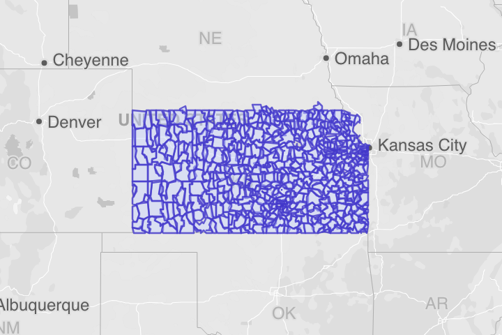 Kansas Counties – KML Boundary File Download (Free)