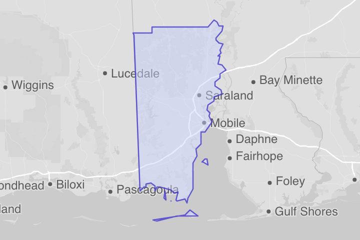 Mobile County, AL, ZIP Codes – KML Boundary File Download (Free)
