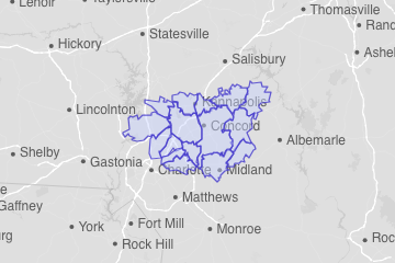 Cabarrus County, NC ZIP Codes