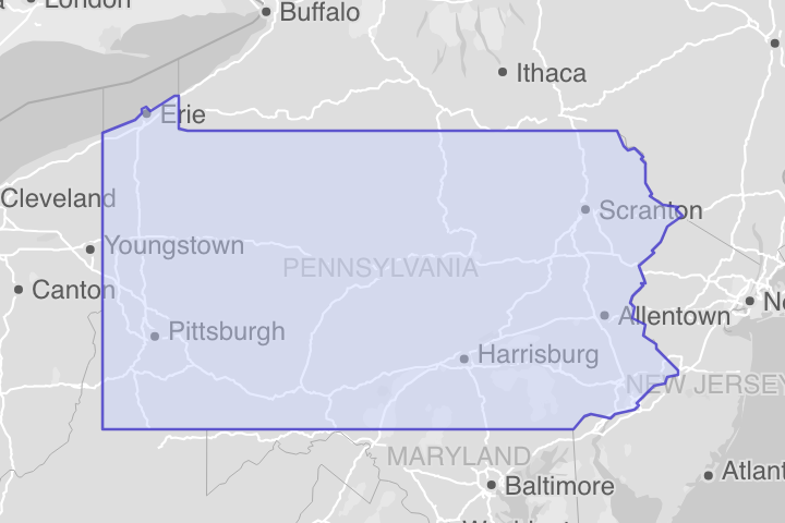 Pennsylvania Counties – KML Boundary File Download (Free)