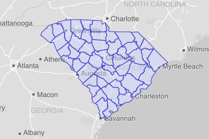 South Carolina ZIP Codes – KML Boundary File Download (Free)