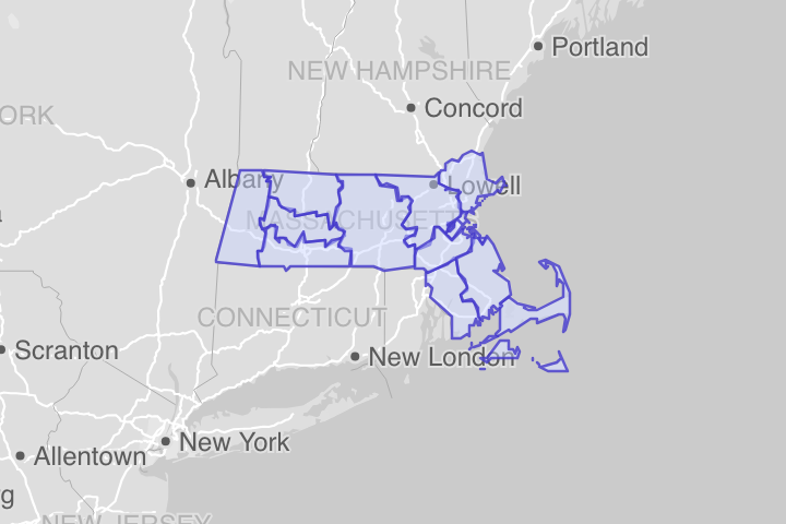 Massachusetts ZIP Codes – KML Boundary File Download (Free)