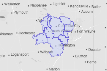 Whitley County, IN ZIP Codes